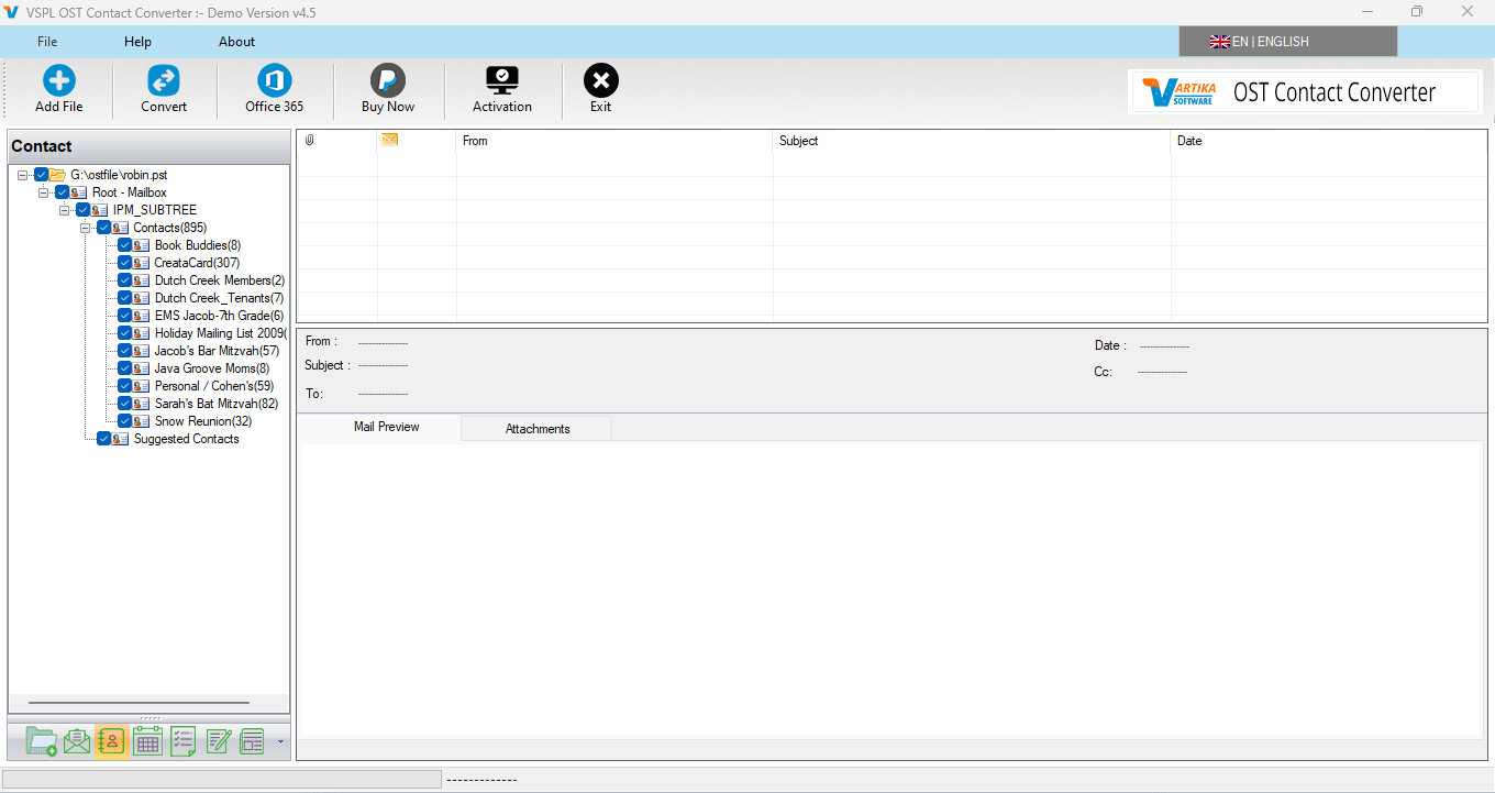 Scanning Exchange OST file and Rebuild OST Contact Folder Structure